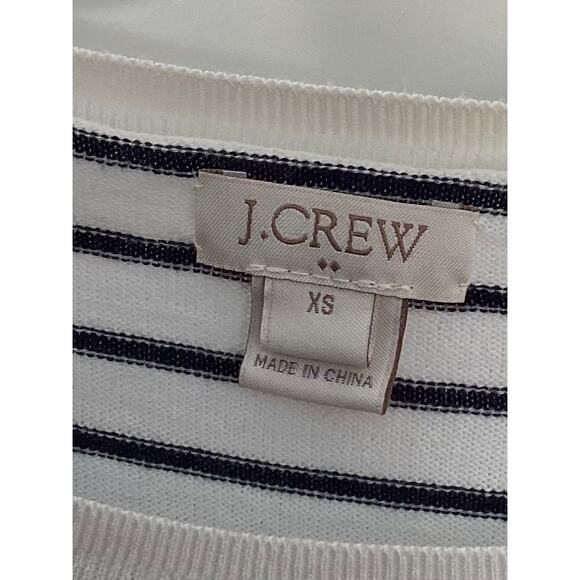 J. Crew Women's Embroidered Cherry Striped Teddie‎ Sweater Black White Size XS - Picture 4 of 9